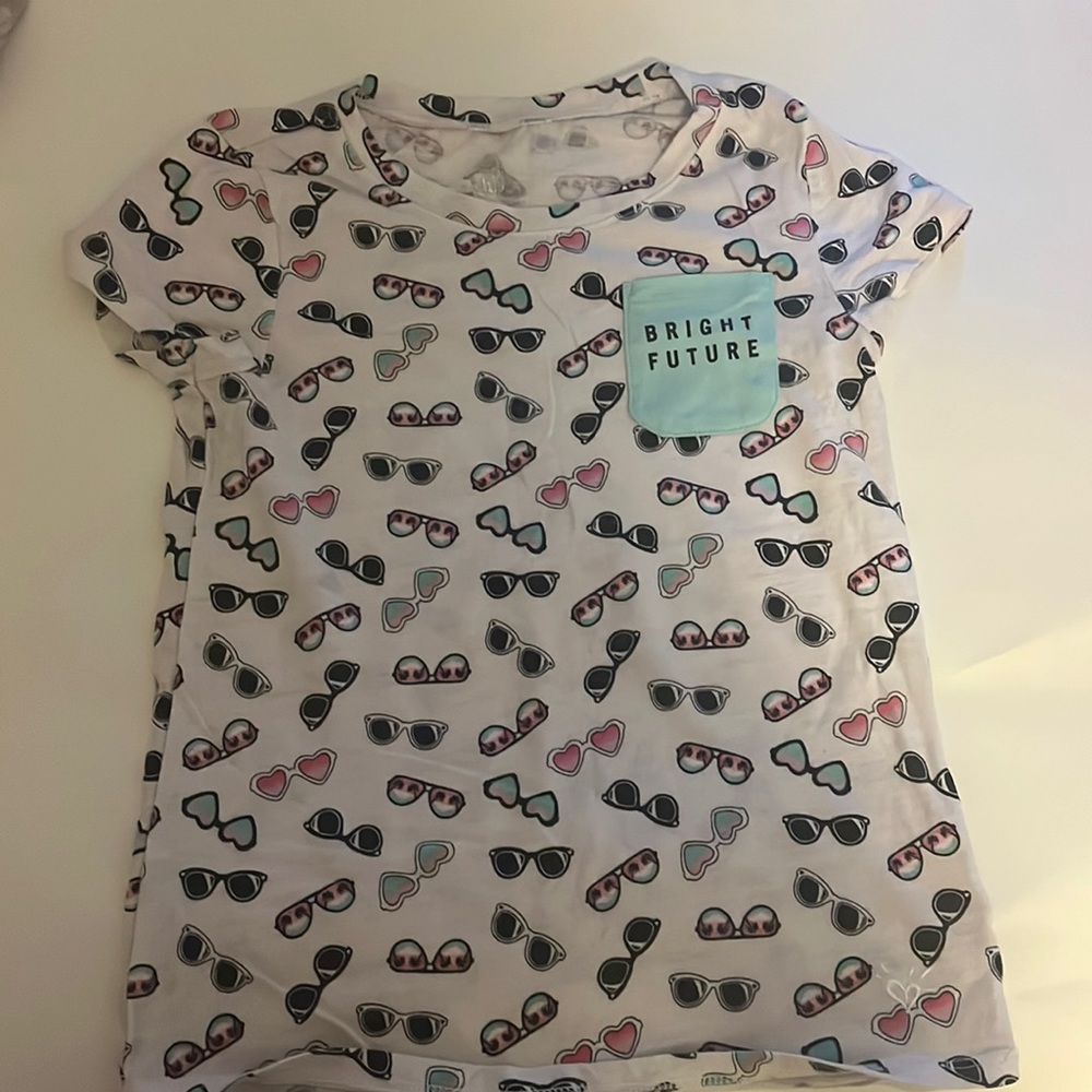 Multi colored sunglasses justice shirt